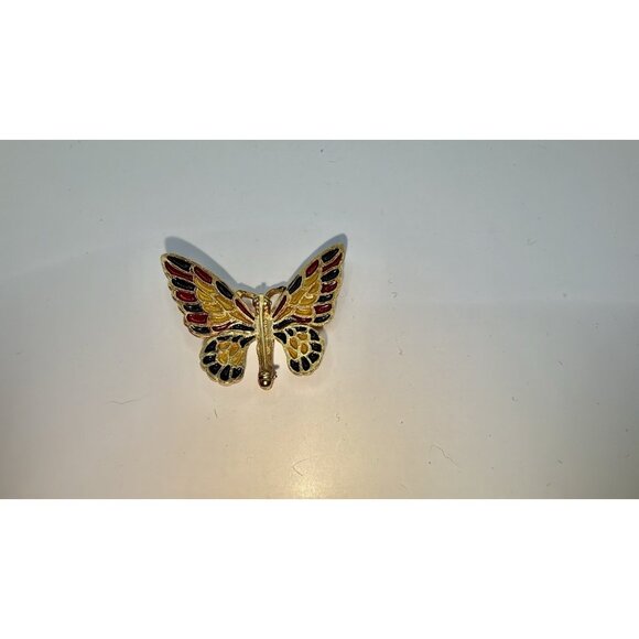 Vtg 70s Napier Plique a Jour Enamel Butterfly Brooch Pin Runway Ad Couture RARE - Picture 6 of 7